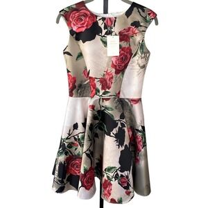 David Charles Gold Label Girls Sz 14 Satin Floral Party Dress Tulle Skirt 6111P